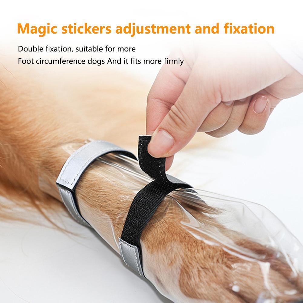 Waterproof PVC Dog Shoes, Non-Slip, Black, Set of 4