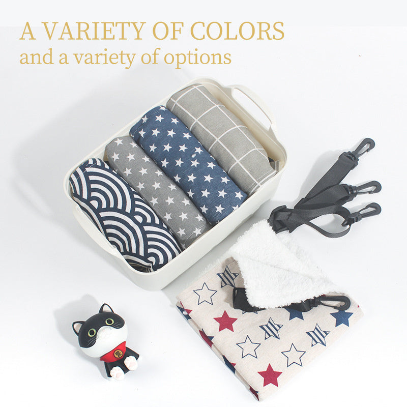 Flannel Cat Hammock with Plastic Hooks, Multiple Sizes