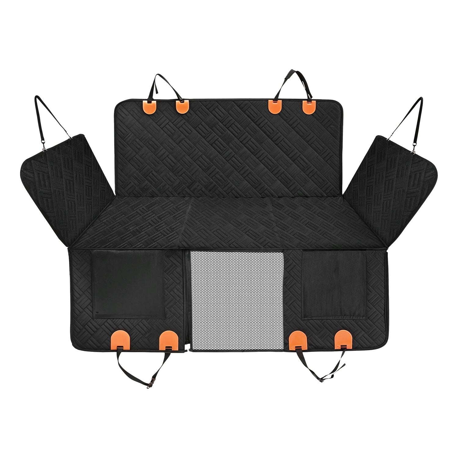 Waterproof Dog Car Seat Cover with Mesh Window and Side Flaps