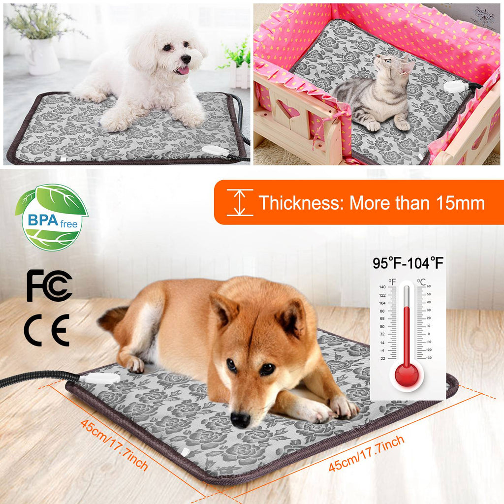 Electric Pet Heating Pad with Adjustable Temperature for Dogs & Cats