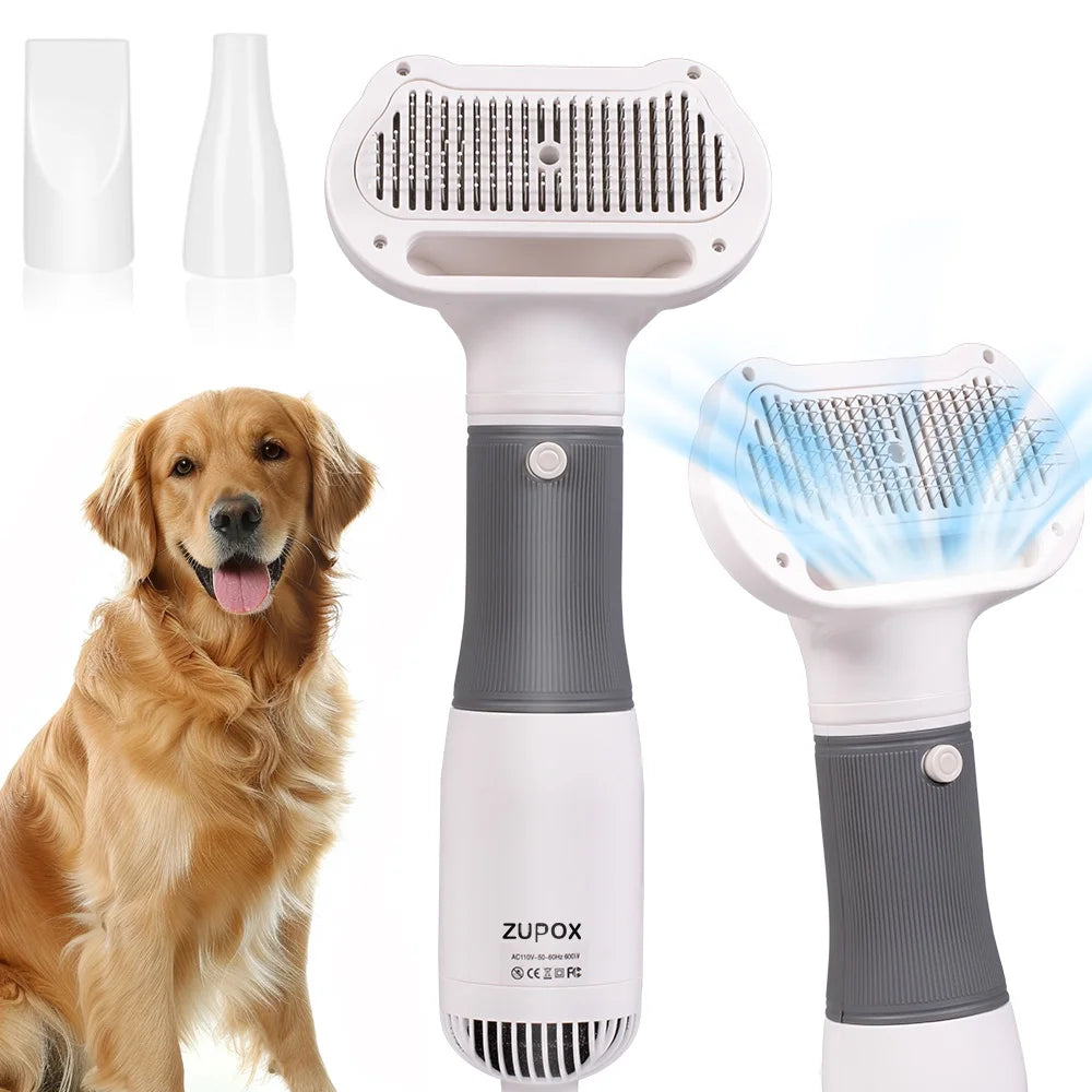 ZUPOX 2-in-1 Pet Hair Dryer and Brush for Dogs and Cats