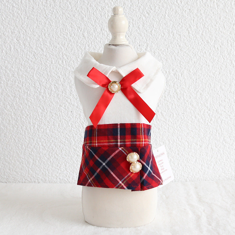England Style Pet Skirt in Red or Black, XS–XL