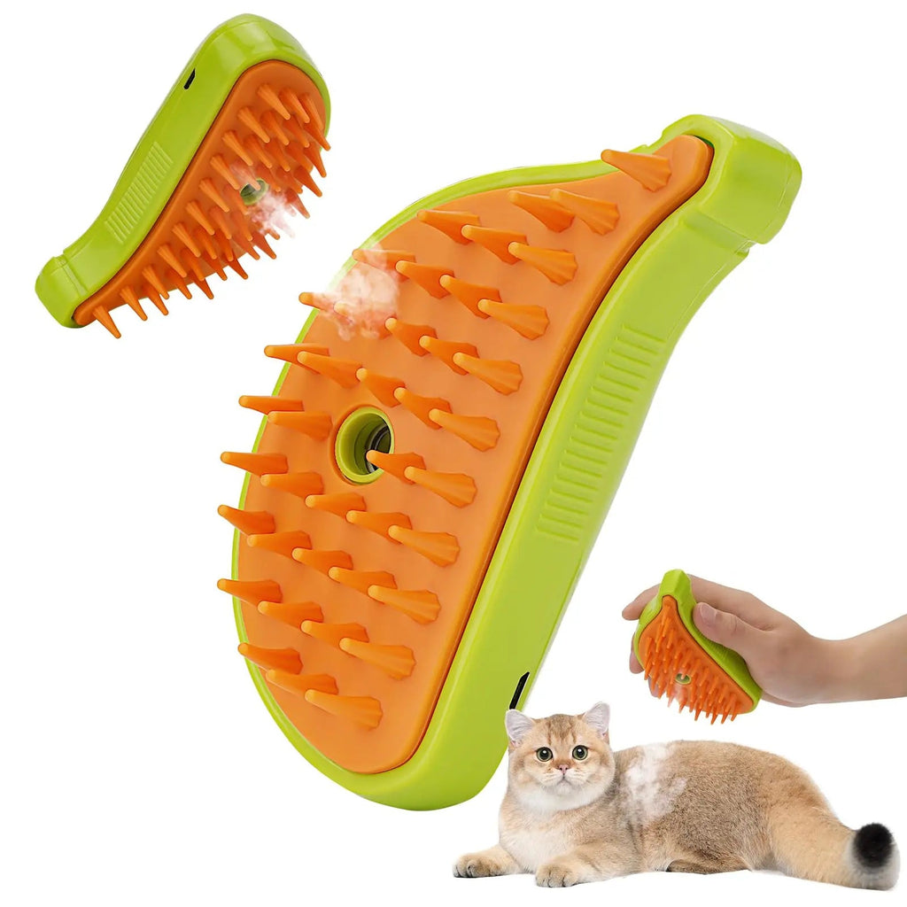 Rechargeable Steam Pet Brush for Cats and Dogs