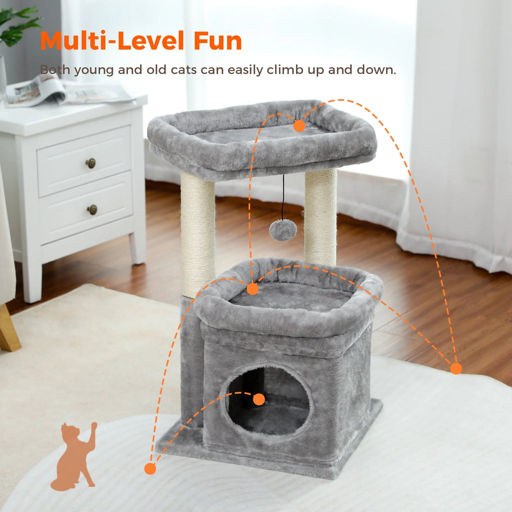 Medium Cat Tree with Removable Perches and Sisal Scratching Posts