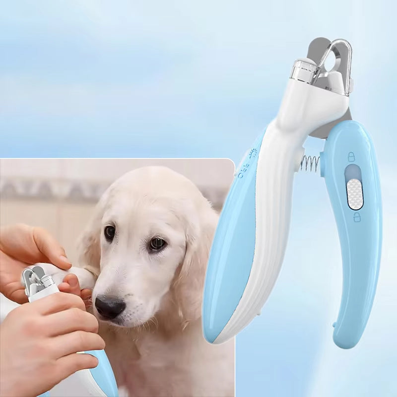 LED Pet Nail Clippers for Dogs & Cats with Safety Lock