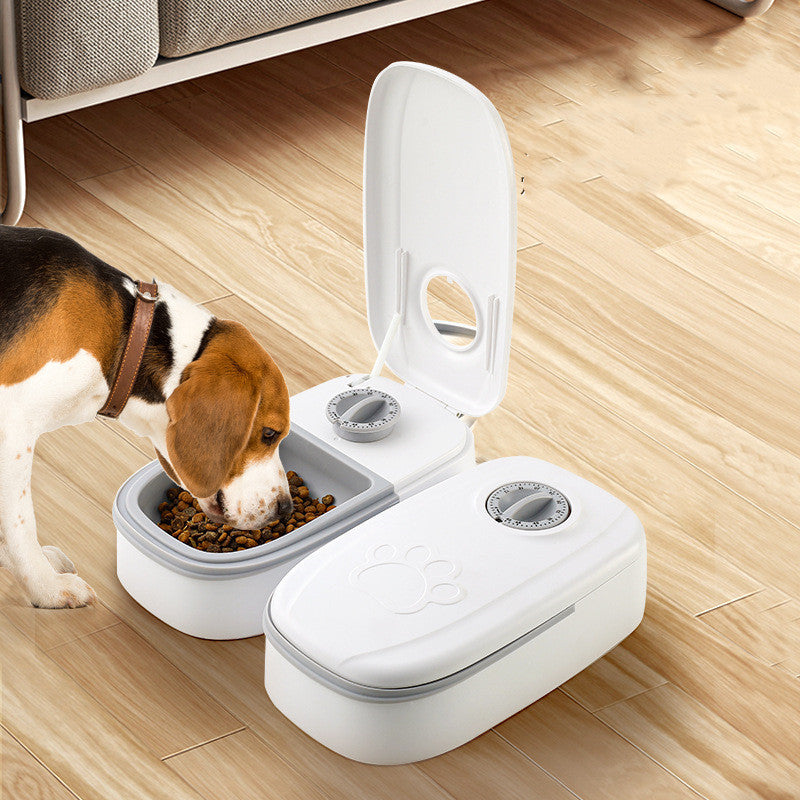 2-in-1 Gravity Pet Feeder and Water Dispenser, Pink or Gray