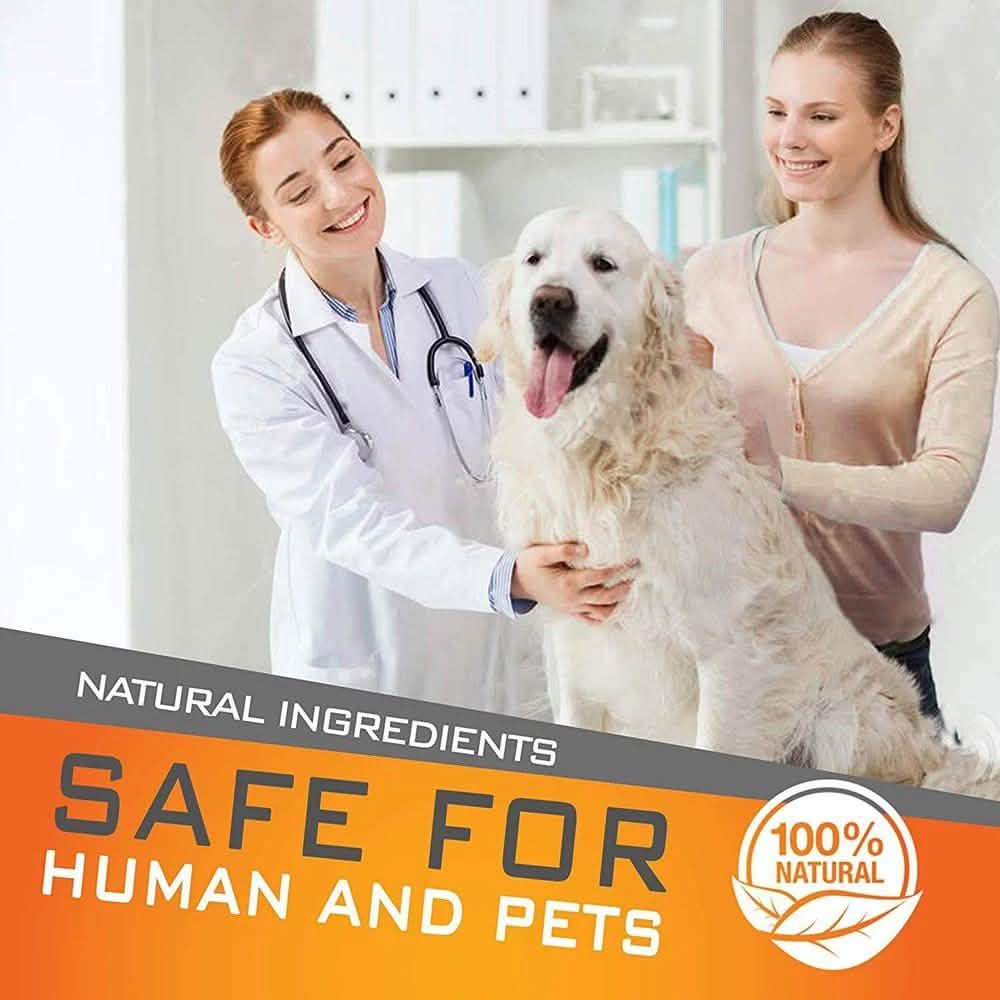 Dog Flea and Tick Collar with Essential Oils, Adjustable, Grey