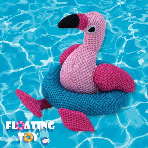 Floating Dog Toy with Mesh Fabric and Squeaker