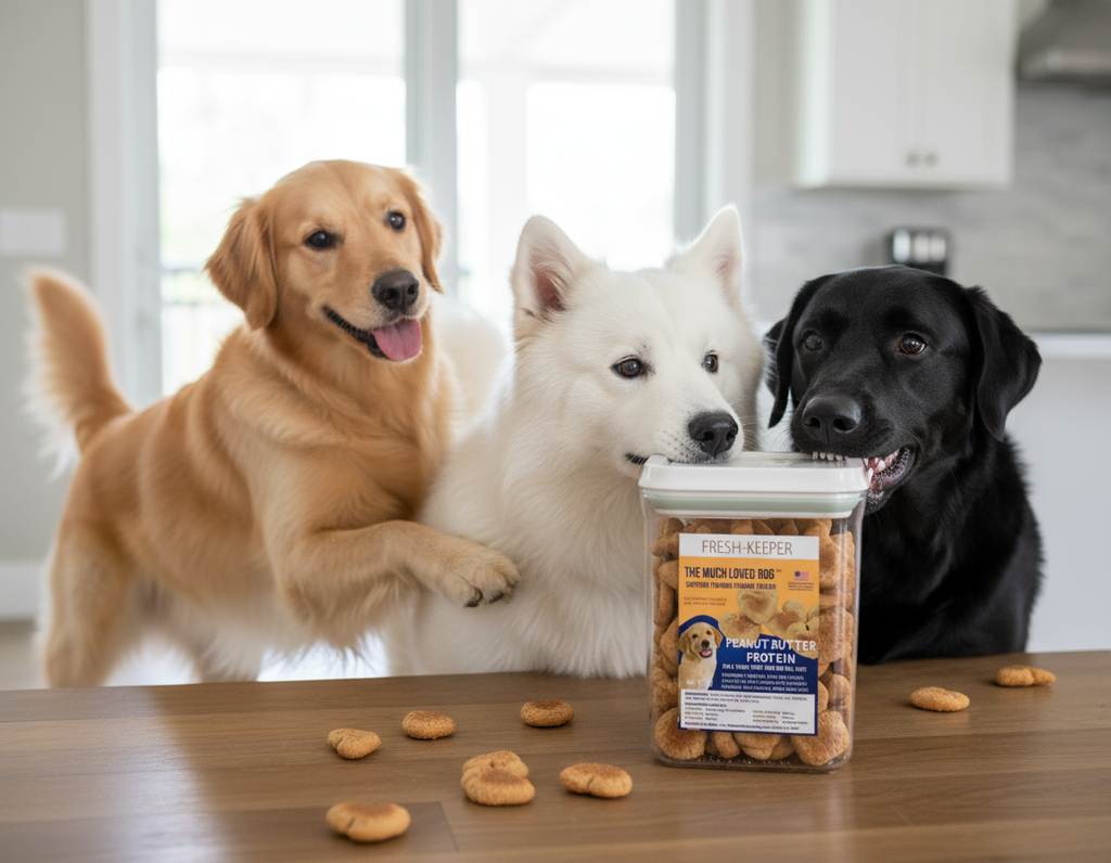 Dog Training Treats with California Peanut Butter, Fresh-Keeper Canister