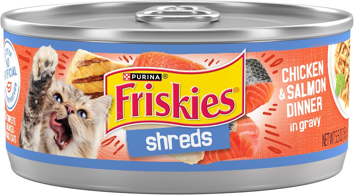 Shredded Chicken & Salmon Wet Food for Adult Cats