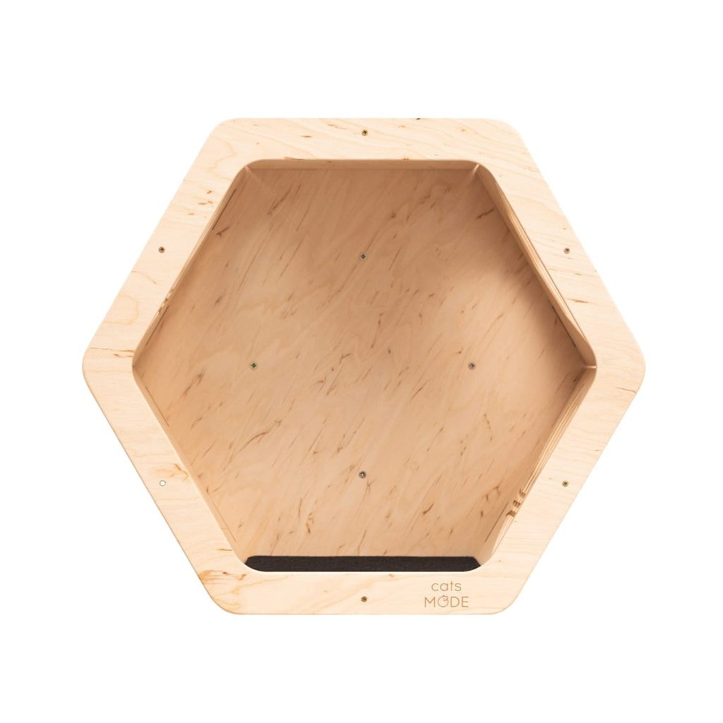 Hexagon Cat Shelves with Felt Lining – Modular Wall-Mounted Set