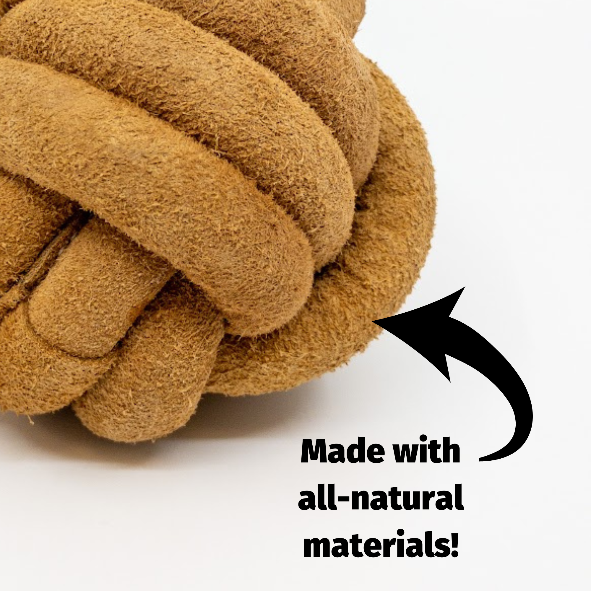 Huggle-Hide Natural Leather Ball Dog Toy