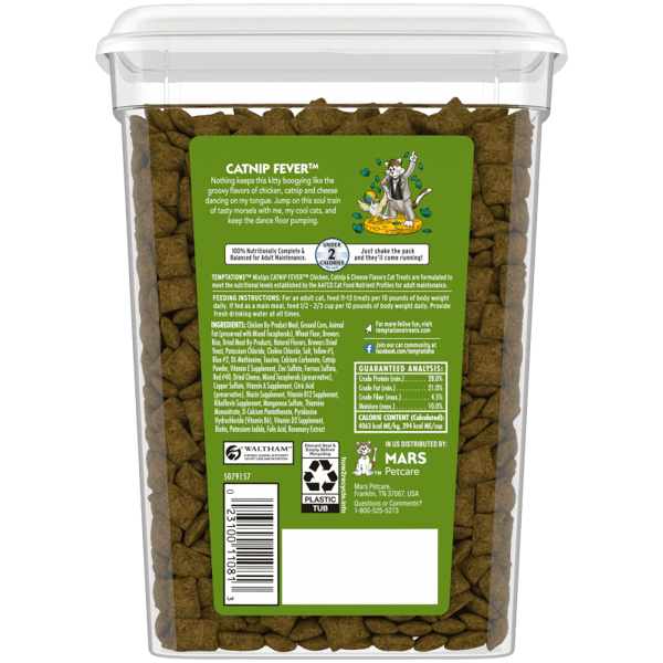 Chicken, Catnip & Cheese Crunchy Cat Treats for Adult Cats