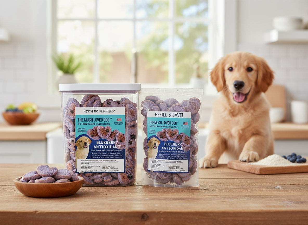 Blueberry Burst Dog Treats with Oat & Garbanzo Bean Flour