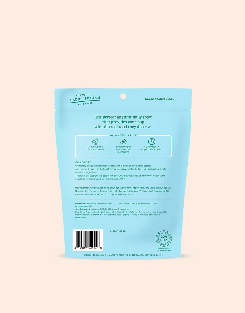 Brushy Stick Dental Chews for Dogs with Coconut and Mint