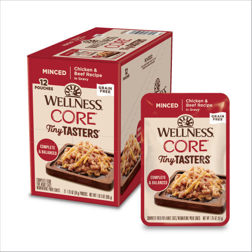 Wellness CORE Tiny Tasters Chicken & Beef Cat Food Pouches