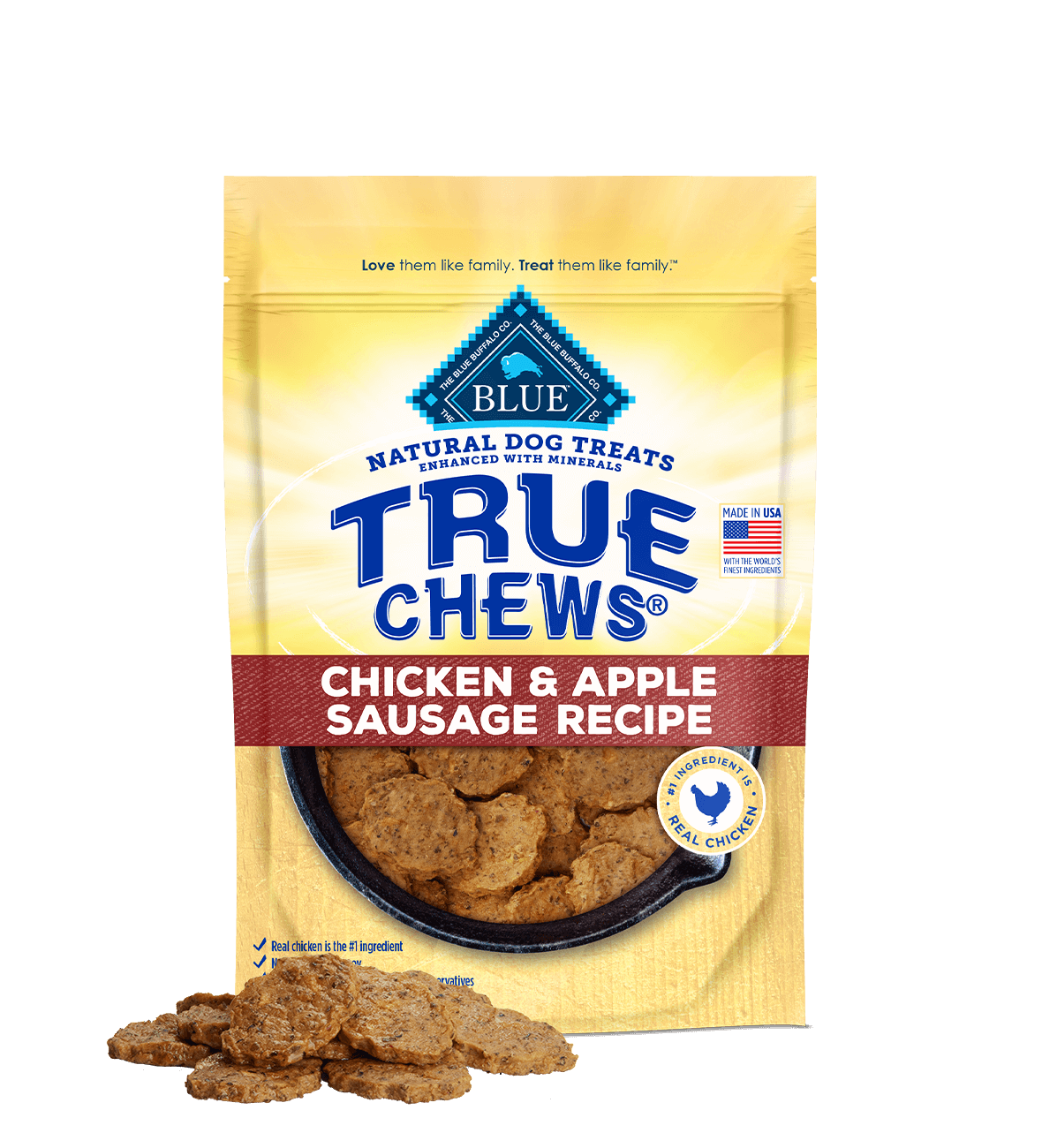 Chicken Sausage-Style Dog Treats with Black Beans & Apples