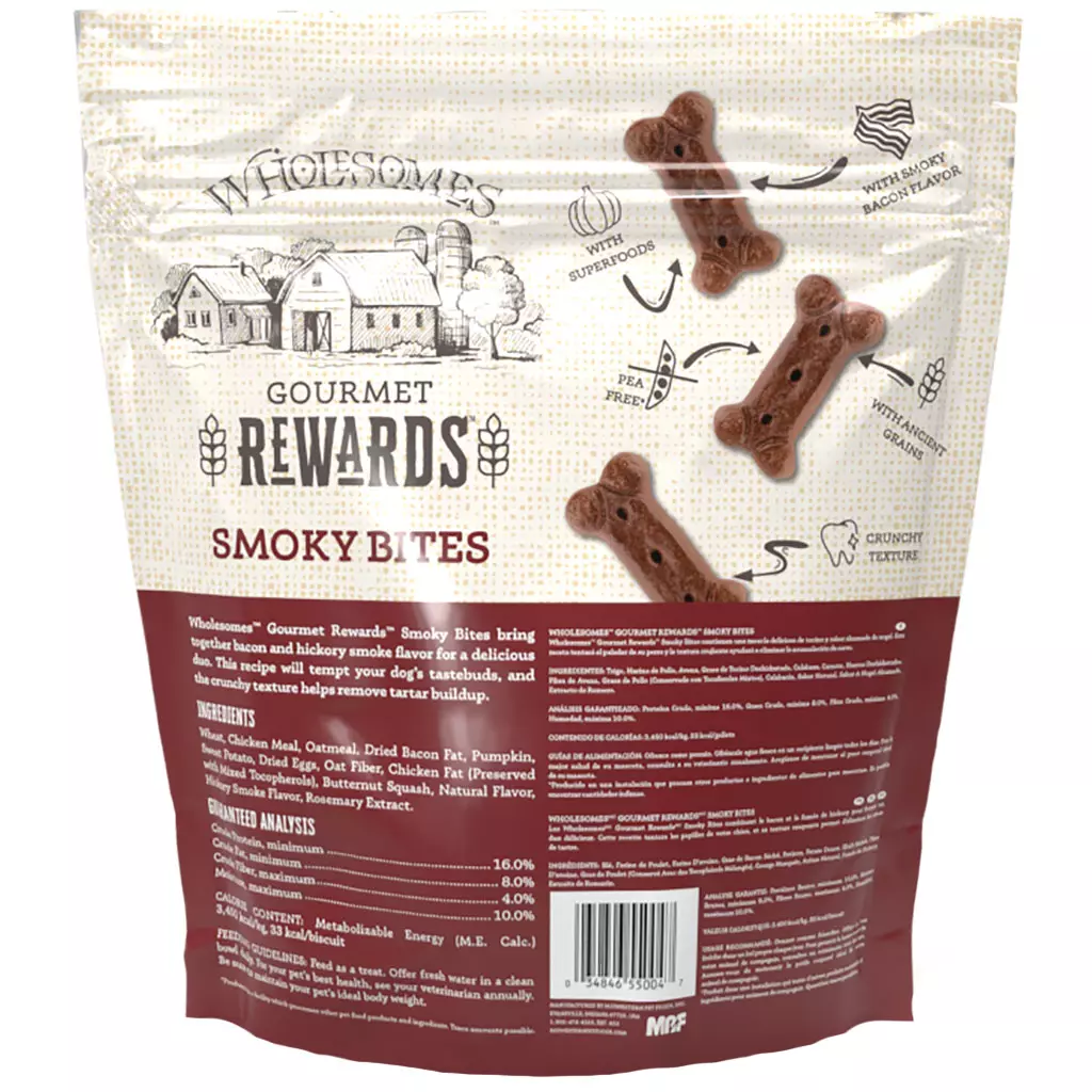 Gourmet Rewards Smoky Bites Crunchy Dog Treats with Bacon & Chicken
