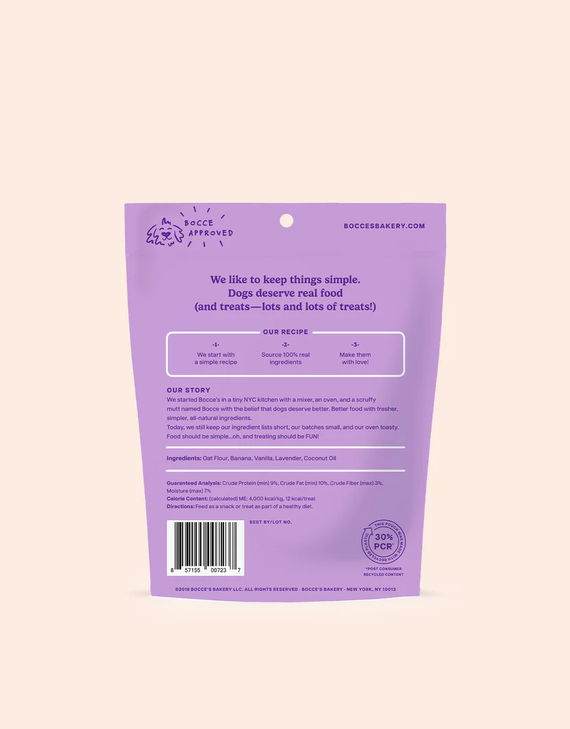 Wheat-Free Dog Treats with Banana, Lavender & Coconut Oil, 5 oz
