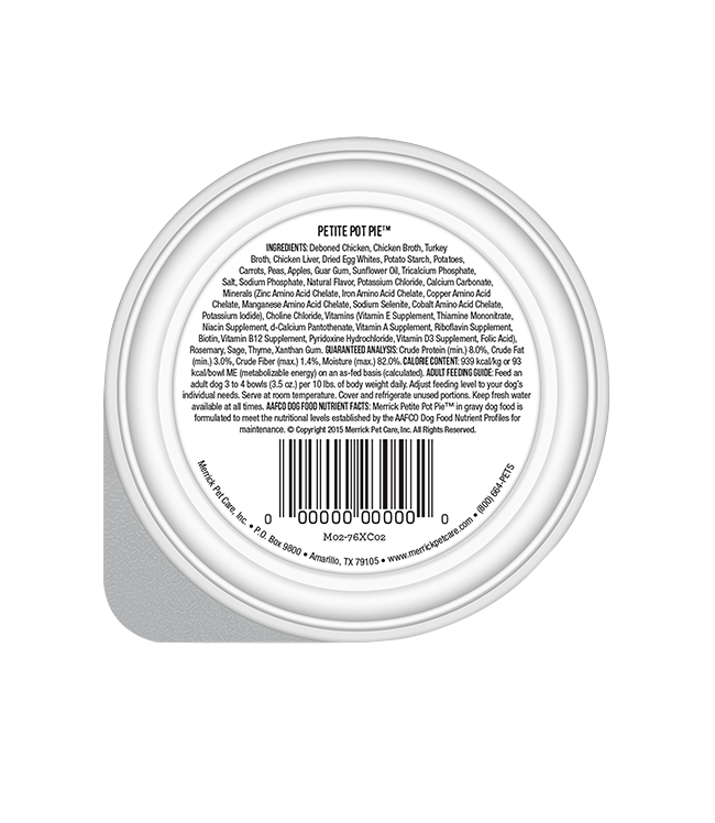 Grain-Free Small Dog Wet Food with Real Chicken & Vegetables