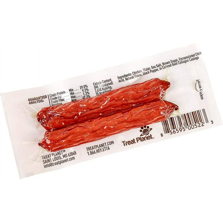 Chicken Dog Treats with Beef Collagen Casings, Human Grade Ingredients