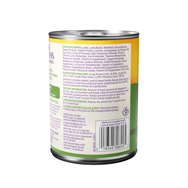 Wellness Complete Health Pate Lamb & Whitefish Wet Dog Food