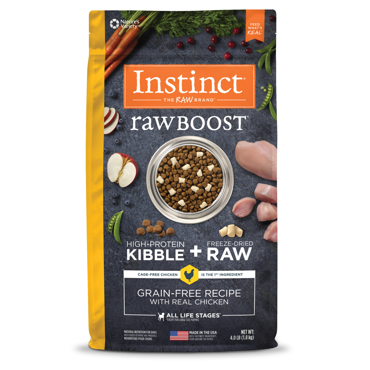 Grain-Free High-Protein Dog Food with Cage-Free Chicken & Raw Bites