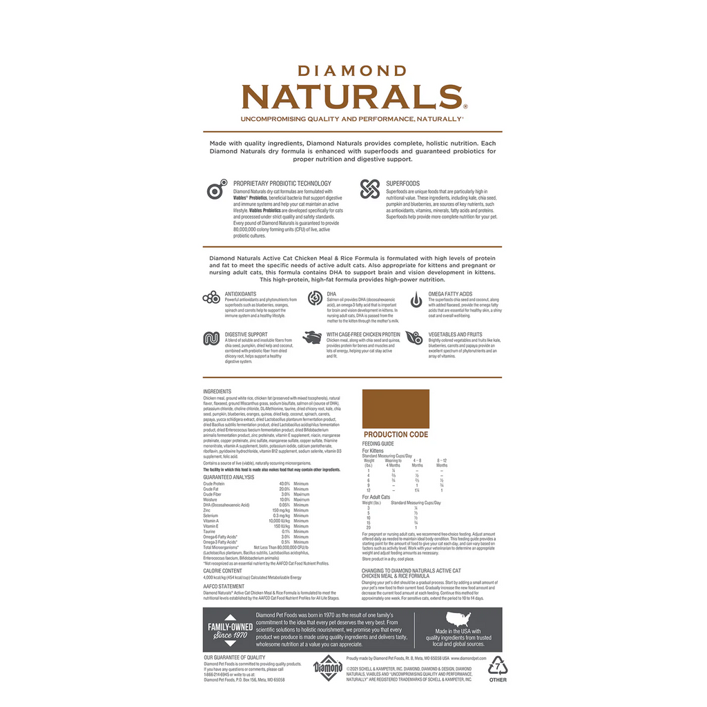 High-Protein Chicken Meal Cat Food with Salmon Oil & Superfoods