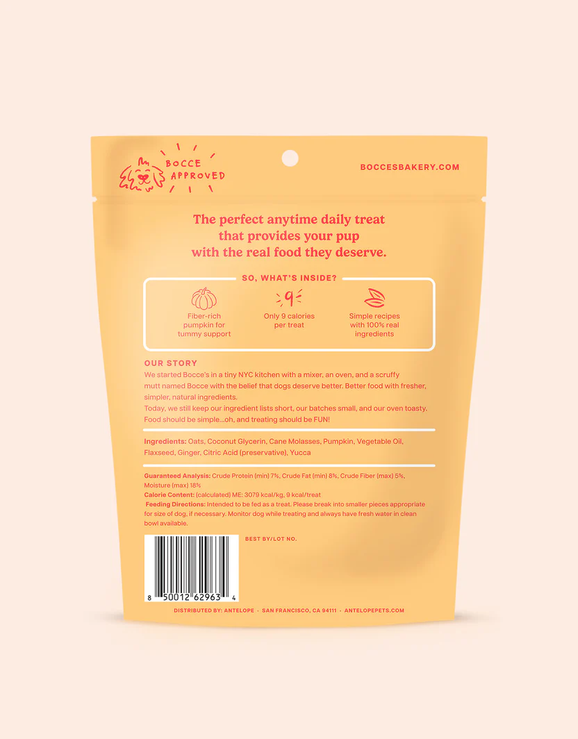 Wheat-Free Baked Dog Treats with Pumpkin & Flaxseed, 6 oz