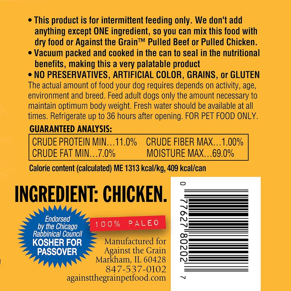 Chicken Loaf-in-Gravy Wet Dog Food, Single Ingredient Recipe