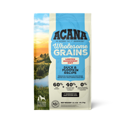 Duck & Whole Grains Dry Dog Food with Probiotics and Pumpkin