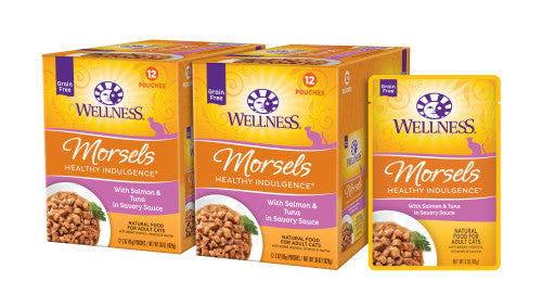 Wellness Healthy Indulgence Morsels Chicken, Salmon & Tuna Cat Food Pouch