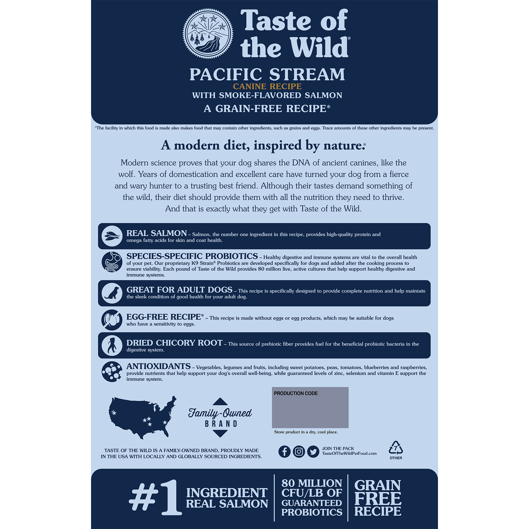 Adult Dog Food with Salmon & Probiotics, Egg-Free Recipe