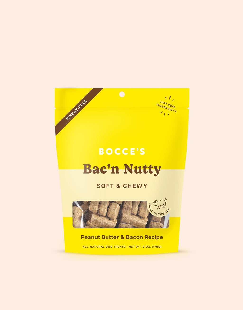 Wheat-Free Dog Biscuits with Peanut Butter & Bacon, 6 oz