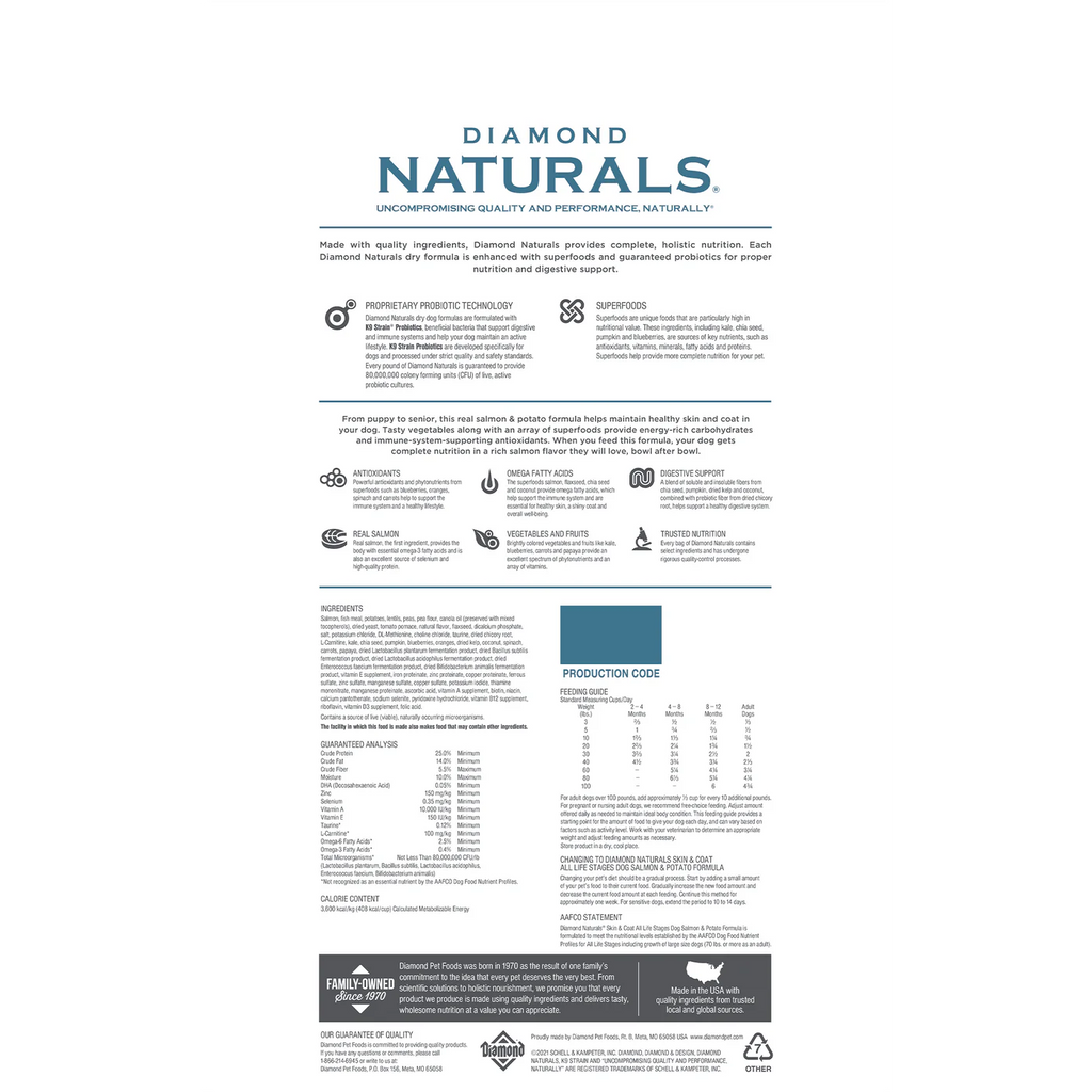 Salmon Recipe Dry Dog Food with Probiotics and Superfoods