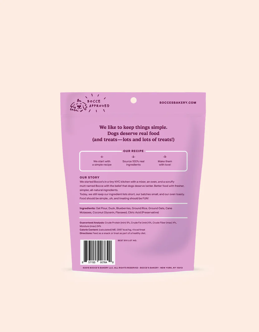 Duck & Blueberry Oven-Baked Dog Treats, Wheat-Free, 6 oz
