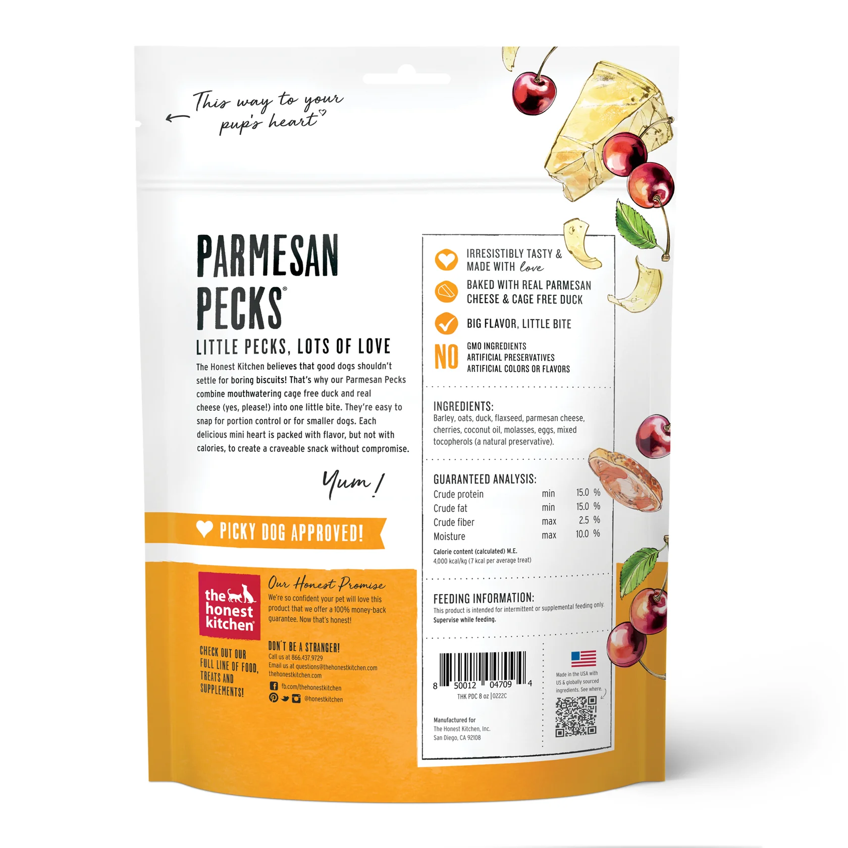 Parmesan Pecks Dog Treats with Cage-Free Duck & Cheese