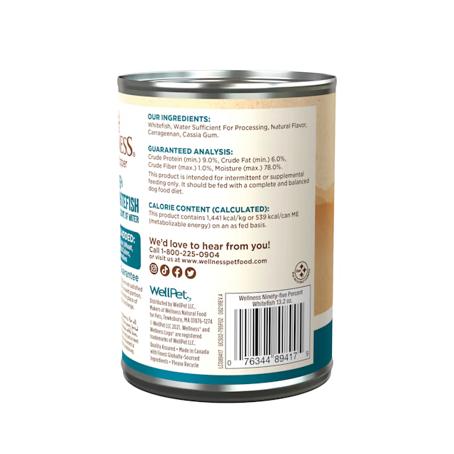 Wellness Grain Free Wet Dog Food 95% Whitefish Recipe