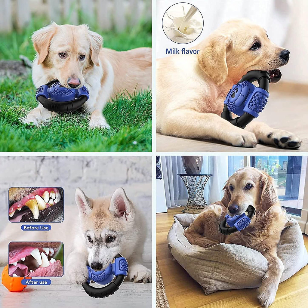 Interactive Squeaky Chew Toy for Medium & Large Dogs, Milk Flavor