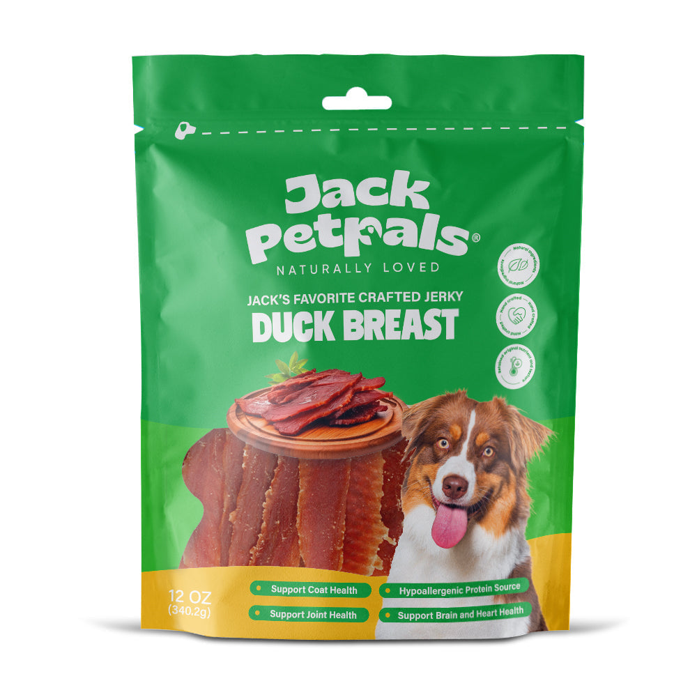 Jack’s Favorite Duck Breast Jerky Dog Treats, 12 oz Resealable Pouch