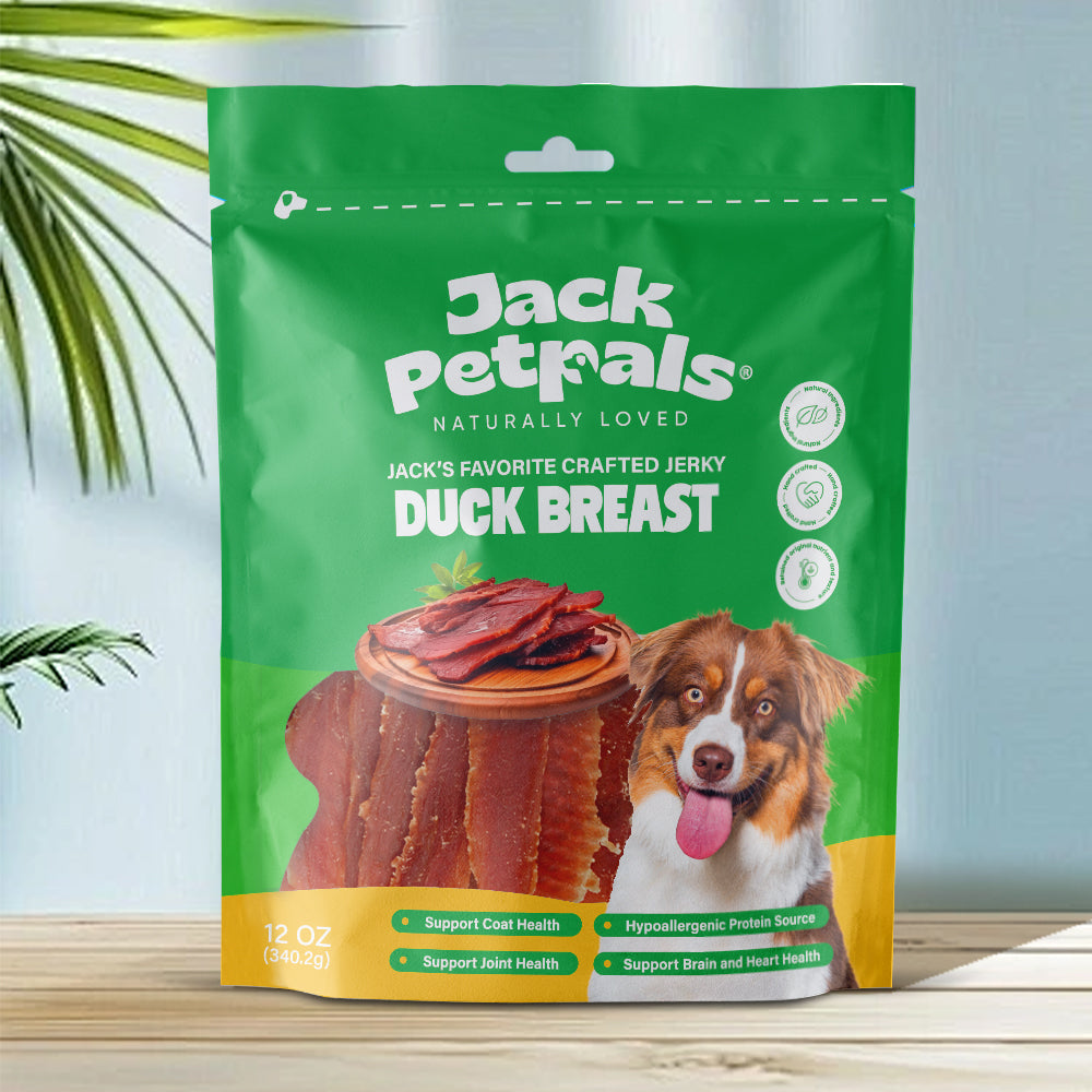 Jack’s Favorite Duck Breast Jerky Dog Treats, 12 oz Resealable Pouch