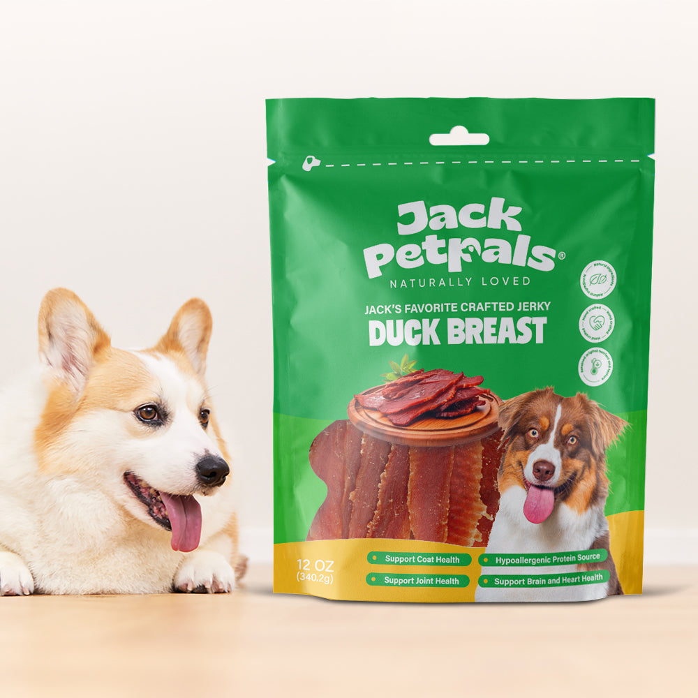Jack’s Favorite Duck Breast Jerky Dog Treats, 12 oz Resealable Pouch