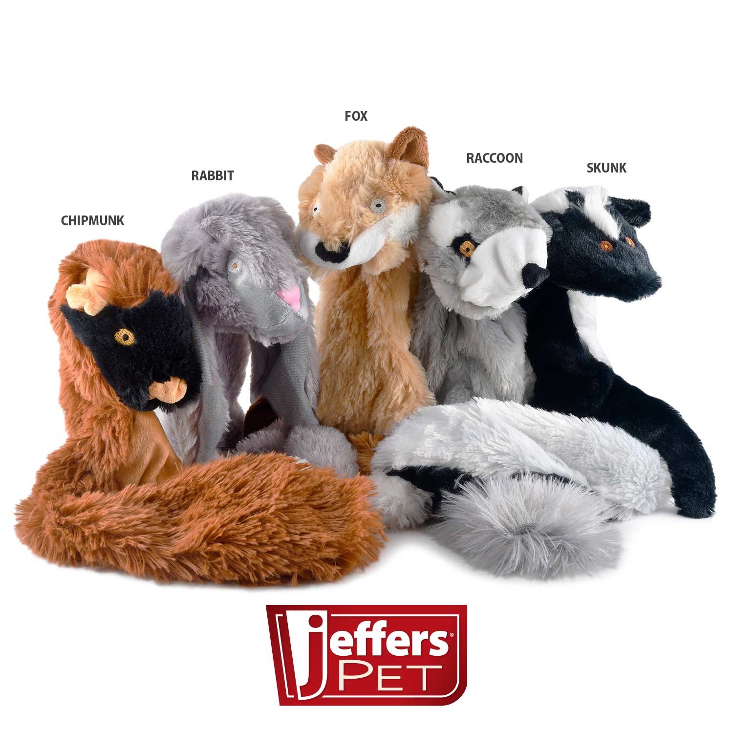 Unstuffed Dog Toy, 21" – Mess-Free Tug & Fetch, Multi-Animal 5-Pack