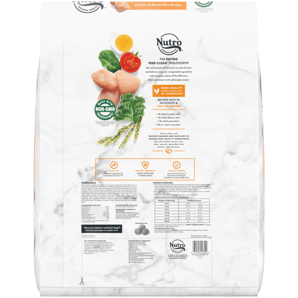 Large Breed Adult Dry Dog Food with Chicken and Brown Rice