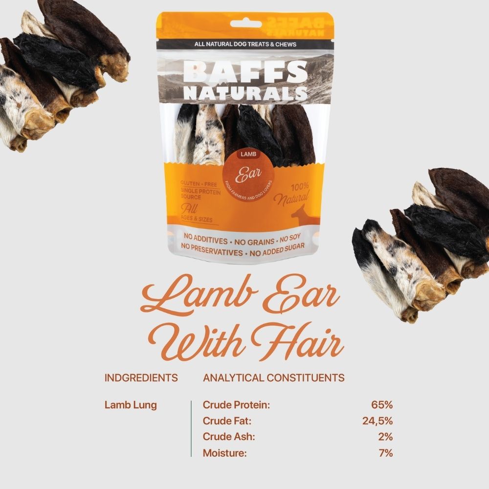 Premium Lamb Ear Dog Chews, 3.5oz Resealable Bag