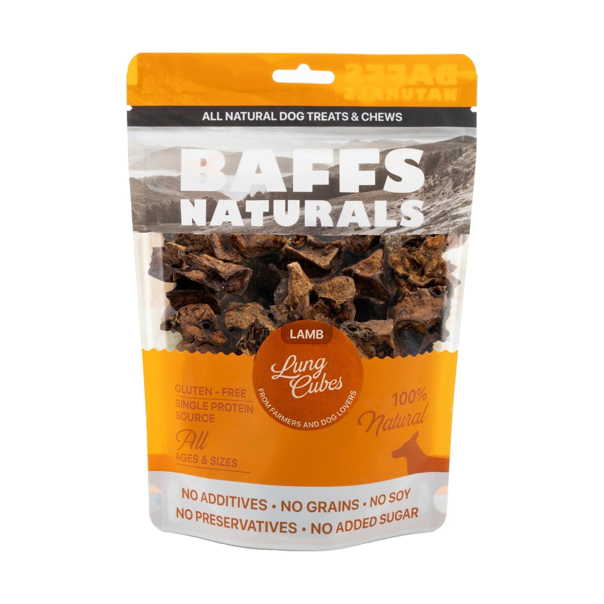BAFFS NATURALS Lamb Lung Cubes Dog Treats 7oz