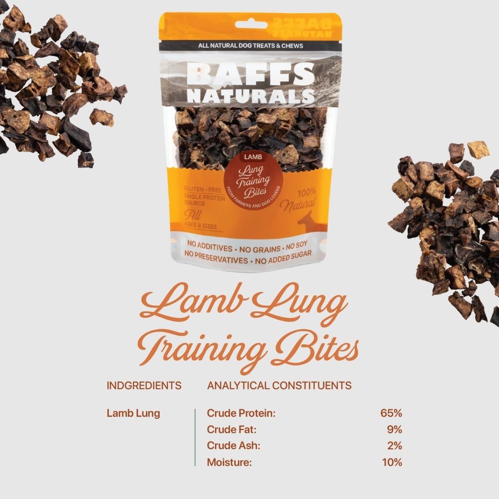 Lamb Lung Training Bites for Dogs, 7oz Resealable Bag