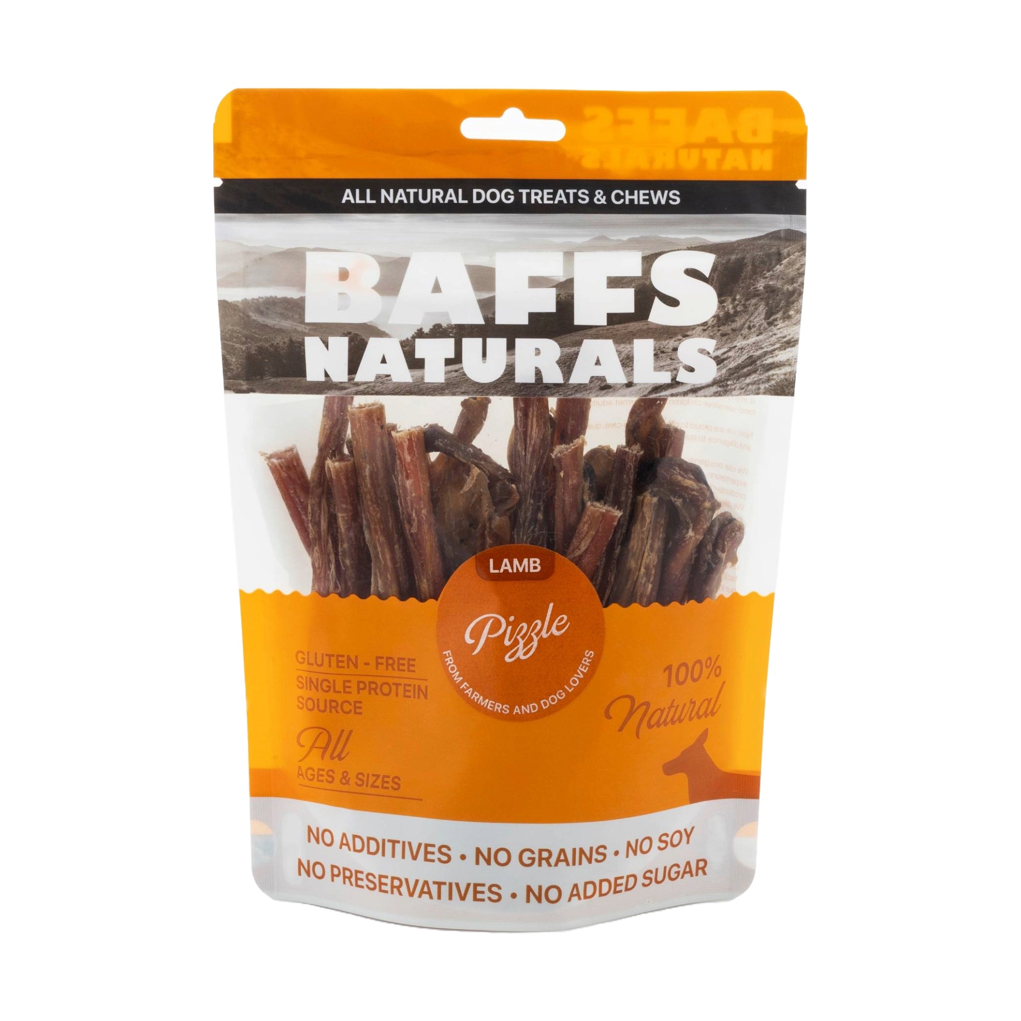 Lamb Pizzle Dog Chews – Single Ingredient, 8oz