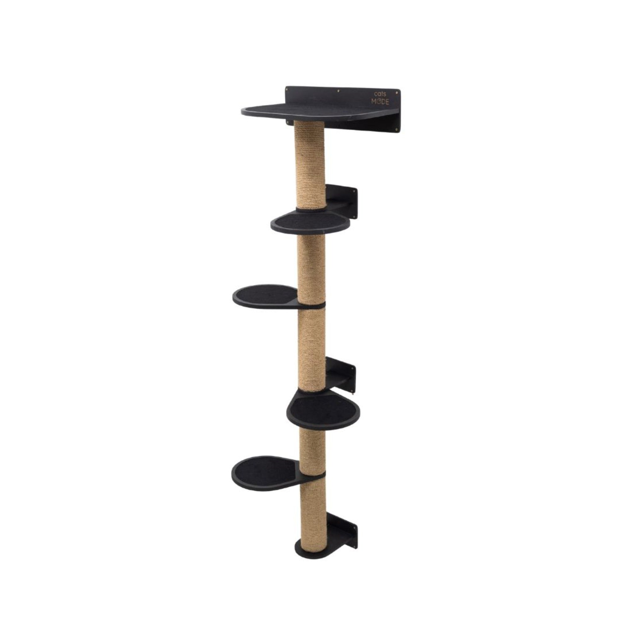 Large Cat Tree – Black, Multi-Level with Felt Beds
