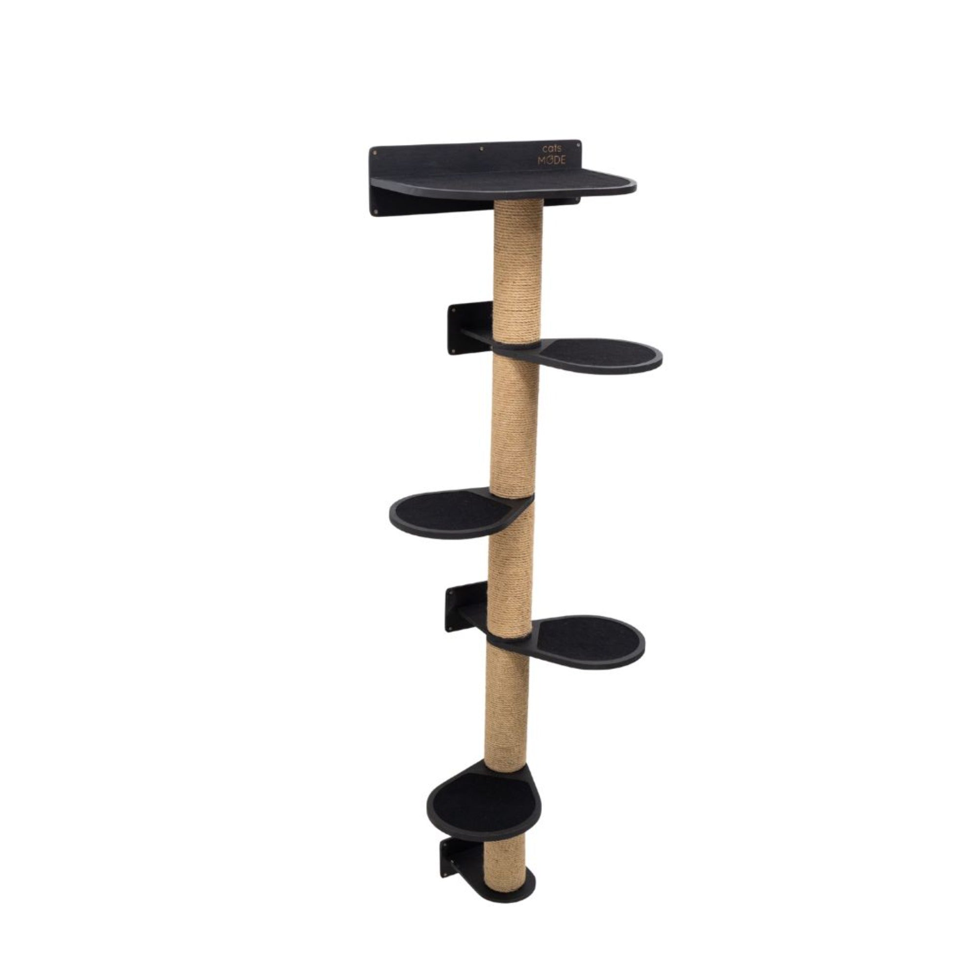 Large Cat Tree – Black, Multi-Level with Felt Beds